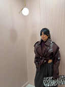 Giubbino ecopelle cocco bordeaux