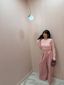 Pantalone con riprese rosa