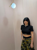 Maglia crop spallina e cinturina