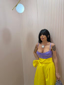 Bustino satin and lace lilla