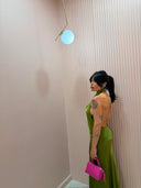 Dress satin green