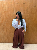 Pantalone palazzo bordeaux