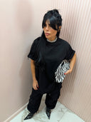 Pantalone tuta cargo black