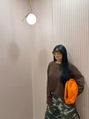 Maglia manica lunga semivelata brown