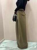 Pantalone lana rasata beige