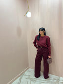 Pantalone Satin Bordeaux