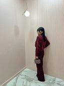 Pantalone Satin Bordeaux