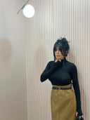 Dolcevita con manicotto nero