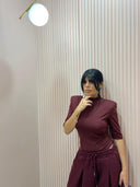 Body spallina imbottita bordeaux