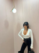 Maglia scollo V bianco